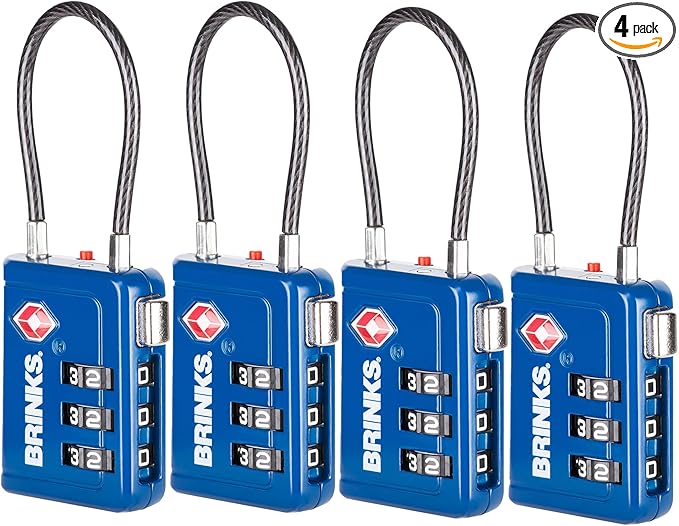 Brinks TSA Accepted Indicator Luggage Lock, New More Secure TSA008 Key by Brinks