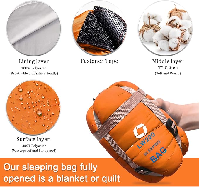 ECOOPRO Warm Weather Sleeping Bag - Image 3