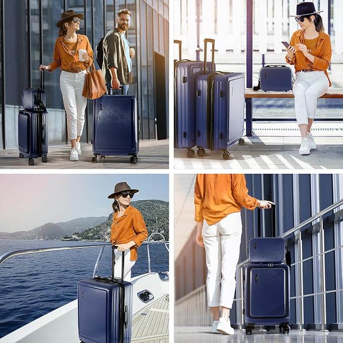 Hard Shell Luggage Sets with Spinner Wheels 4 Piece, Expandable Large Suitcases - Image 7