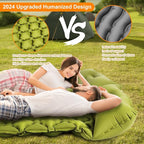 Double Sleeping Pad, Ultralight 3" Extra-Thick Self Inflating Sleeping Mat - Image 2