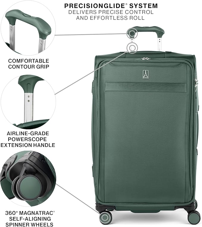 Travelpro VersaPack+ Lightweight Softside Expandable Checked Luggage, 8 Spinner - Image 2