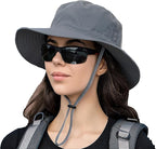 Rosoz Sun Hat for Men Women Boonie Bucket Hat Wide Brim Breathable Cooling - Image 2