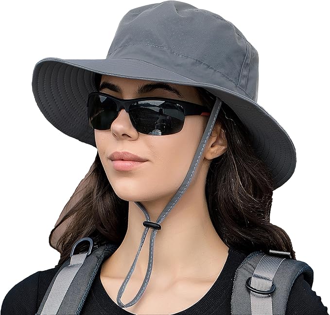 Rosoz Sun Hat for Men Women Boonie Bucket Hat Wide Brim Breathable Cooling - Image 2
