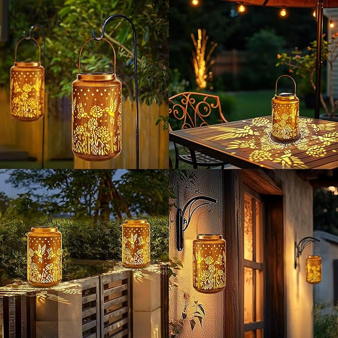 Brizled Hummingbird Solar Lanterns Outdoor, Decorative Mothers Day Gifts - Image 6