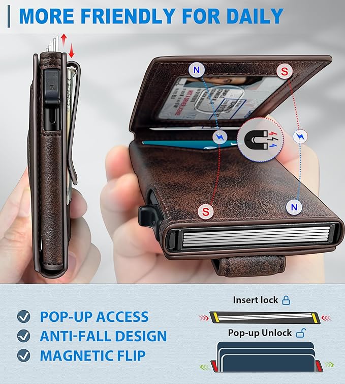 Airtag Wallet for Men, with Money Clip Gift Boxed, Slim Front Pocket Wallet - Image 3