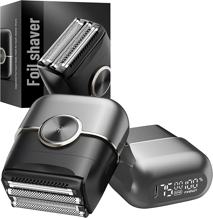 Electric Foil Shaver for Men: 4 Floating Blades, 2 Gear & IPX7 Waterproof by Unknown