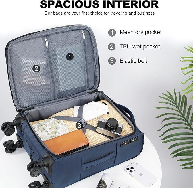 KROSER Softside Expandable Carry On Luggage - Image 3