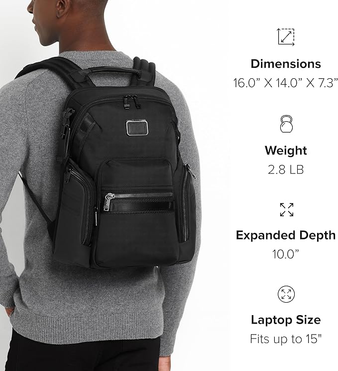 TUMI - Alpha Bravo Navigation Backpack - Everyday Travel Backpack - Fits Up to - Image 8