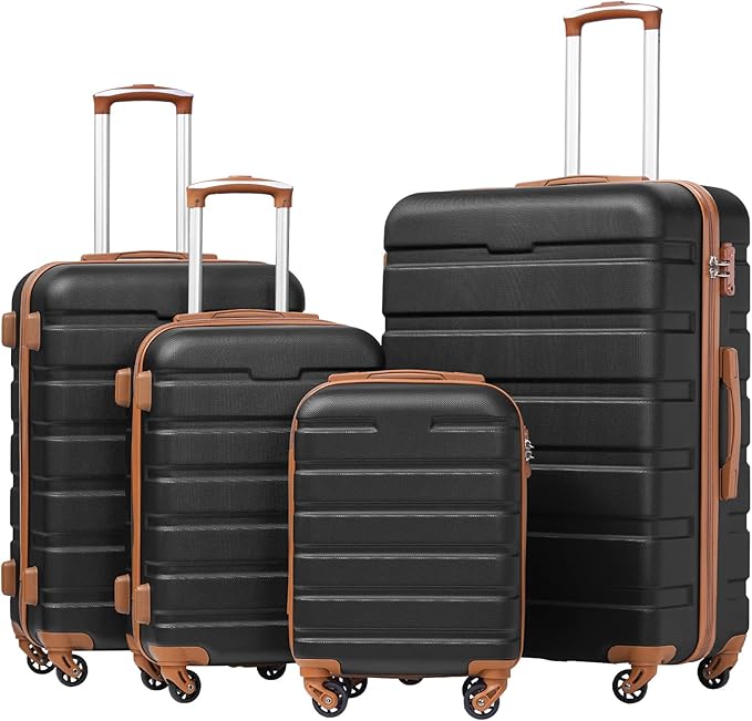 Coolife Luggage 4 Piece Set Suitcase Spinner Hardshell Lightweight TSA Lock by COOLIFE