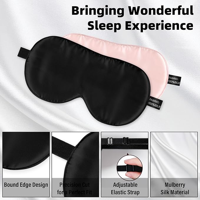 Silk Sleep Eye Mask for Kids, 100% Real Natural Pure Silk Sleeping Masks - Image 3