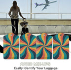 2 Pcs 70s Retro Wavy Luggage Tags, Cruise Vintage Twisted Ray Luggage Tag - Image 5