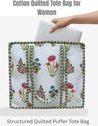 Cotton Quilted Tote Bag for Women – Large Beach & Travel Tote - Image 4