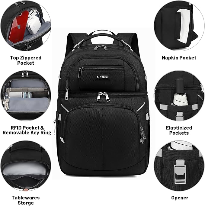 Insulated Cooler Backpack, Double Deck Leakproof Cooler Bag, Insulated Backpack - Image 2
