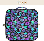 Makeup Organizer Bag, Funny Skulls Travel Makeup Bags Makeup Vanity Case Large Capacity Rhombus Cosmetic Toiletry Bag for Girl Women Ladies