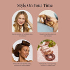 Kitsch Satin Hair Curlers, Heatless Curling Rod - Jumbo Flexi Rod for Heatless Curls Overnight, Comfortable Hair Curlers to Sleep In for Frizz-Free, No Heat Damage Styling - 4pcs Rosewood