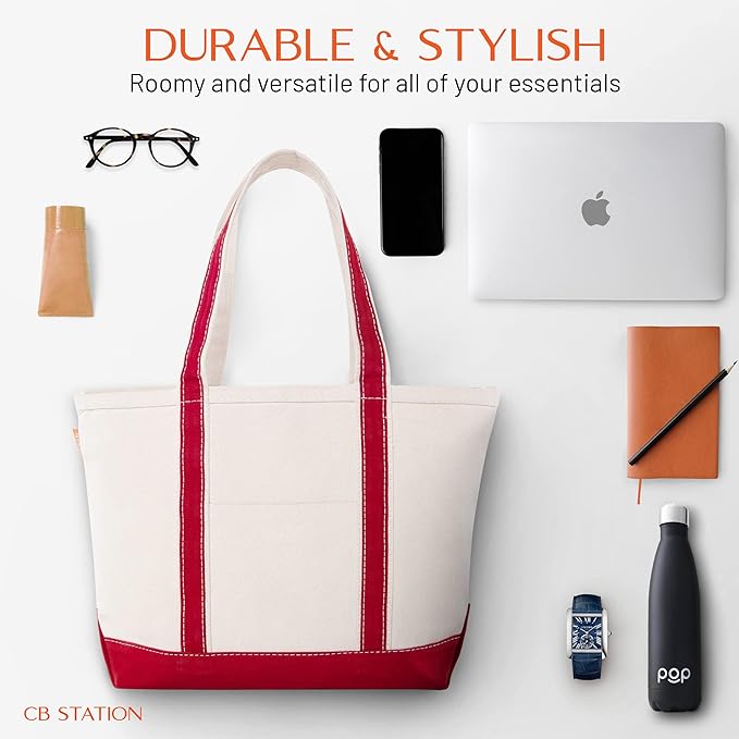 CB STATION Medium Classic Canvas Tote Bag - Image 6