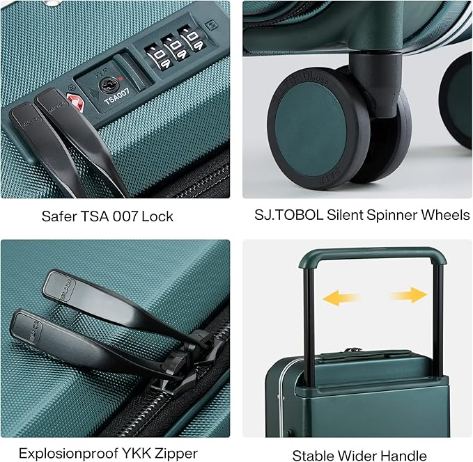 MILADA Wide Handle Carry On Luggage - Image 7