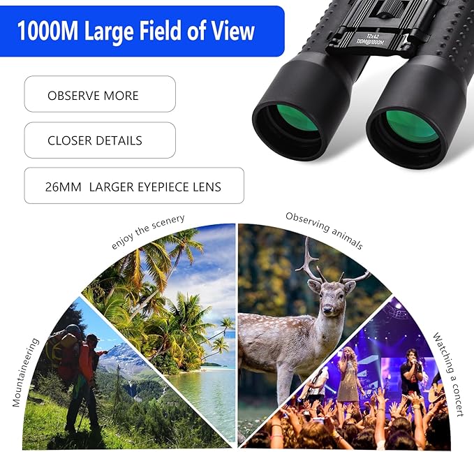 12x42 HD Binoculars for Adults, Professional Large View Binoculars - Image 7