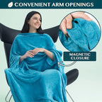 PAVILIA Travel Blanket and Pillow, Arms Opening Airplane Blankets - Image 2