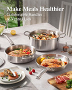 Stainless Steel Cookware Set, Tir-Ply Pots and Pans Set, PFOA Free, Frying Pans - Image 5
