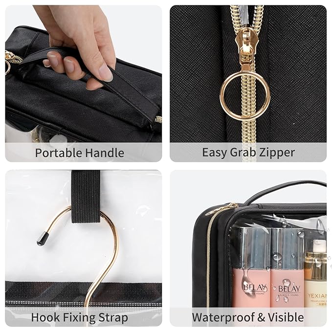 Toiletry Bag for Men, Transparent Makeup Bag Organizer Portable Skincare - Image 5
