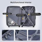 Merax Luggage sets of 3 Piece Carry on Luggage Airline Approved, Hard Case - Image 4