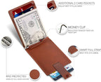 SERMAN BRANDS RFID Blocking Slim Bifold Genuine Leather Minimalist Front Pocket - Image 3