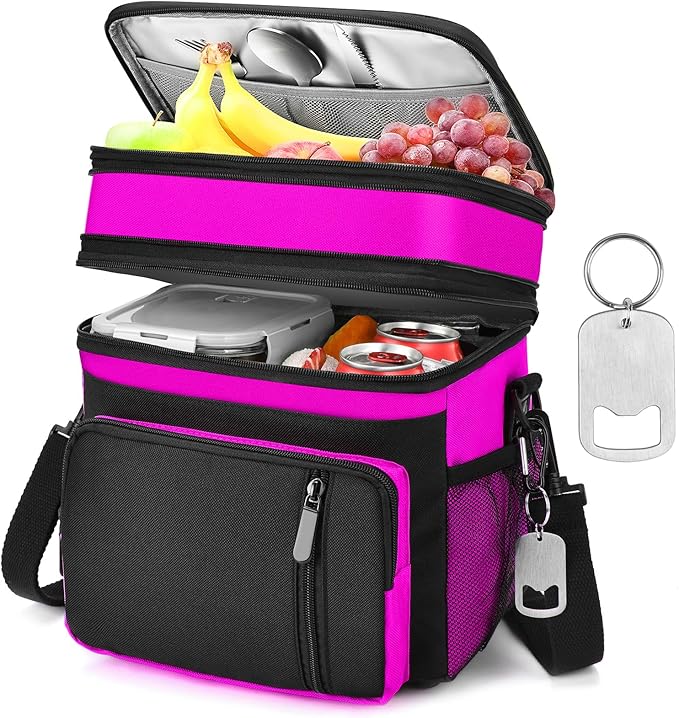 Insulated Lunch Bag Women | Large Adult Lunch Box | Double-Layer Reusable Lunch by LOKASS