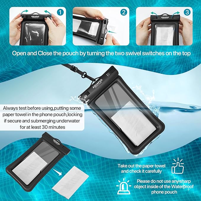 NEPHI IPX8 Floating Waterproof Phone Pouch 2 Pack-Up to 8.0"，Floating Phone Case - Image 7