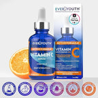 Vitamin C Serum for Face, Stem Cells, Niacinamide, Hyaluronic Acid & Vitamin E – Anti-Aging Retinol Facial Serum with Glycolic Acid & Retinal for Brightening, Hydrating & Firming Skin – Made in USA