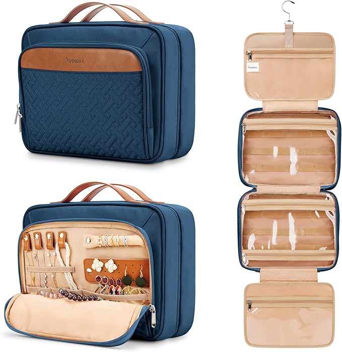 Travel Hanging Toiletry Bag for Women, Extra Large Makeup Bag, Holds Full-Size by COOSKY