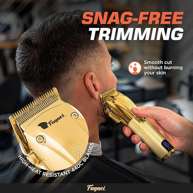 Fagaci Hair Clippers for Men Professional with Precise Cutting, Turbo Power Professional Barber Clippers Cordless, Powerful Motor Fade Mens Hair Clipper Set, Precision Blades Haircut Machine Kit