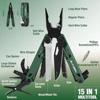 FLISSA Multitool, 15-in-1 Multi Tool Pocket Knife - Image 3