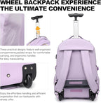 Boavan Rolling Backpack for Women, 17.3 Inch Wheeled Laptop Backpack, Large - Image 5