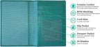 Personalized Monogrammed Teal Leather RFID Passport Wallet - Image 2