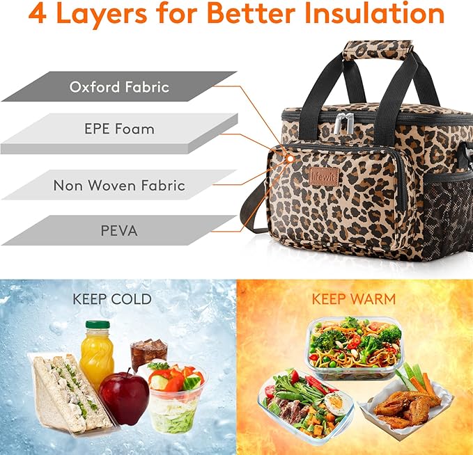 Lifewit Medium Lunch Bag Insulated Lunch Box Soft Cooler Cooling Tote - Image 2