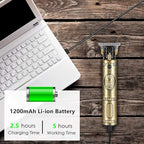 RESUXI Cordless Hair Trimmer for Men, Professional Electric Hair Clippers Barber Trimmer, Mens T-Blade Beard Trimmer Zero Gapped Edgers Gold Knight Close Cutting Haircut Kit