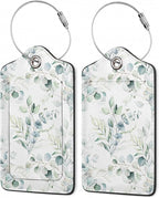 2Pcs Luggage Tag for Suitcase Sage Floral Green Leaves Cute Suitcase Tag by Gearsly