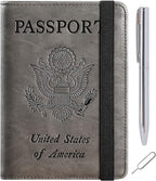 Passport Holder Cover Wallet Travel Essentials RFID Blocking Leather Card Case by PASCACOO