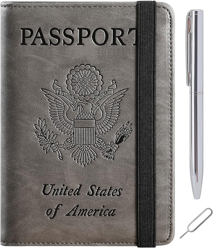 Passport Holder Cover Wallet Travel Essentials RFID Blocking Leather Card Case by PASCACOO