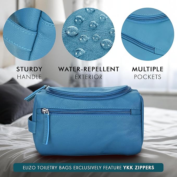 ELIZO Premium REAL Leather Toiletry Bag - Image 5