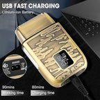 Electric Shavers for Men,3-Speeds Electric Razor,Head Shavers for Bald Men,Double Foil Beard Trimmer,Barber Supplies Waterproof Shaver, Gifts (Bronze-1)