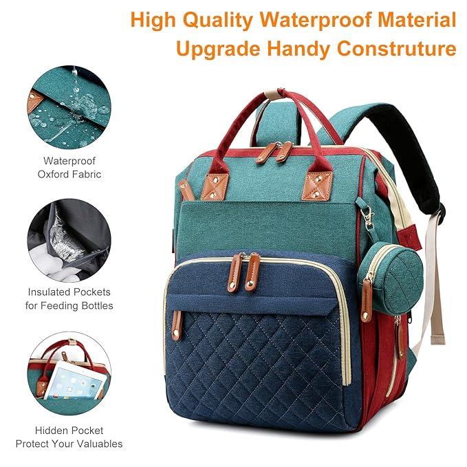 Diaper Bag, Backpack with Changing Station, Waterproof Baby Bag - Image 3