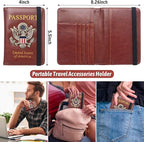 RFID Passport Holder Wallet for Women Men Travel, Leather US Passport Cover Case - Image 3