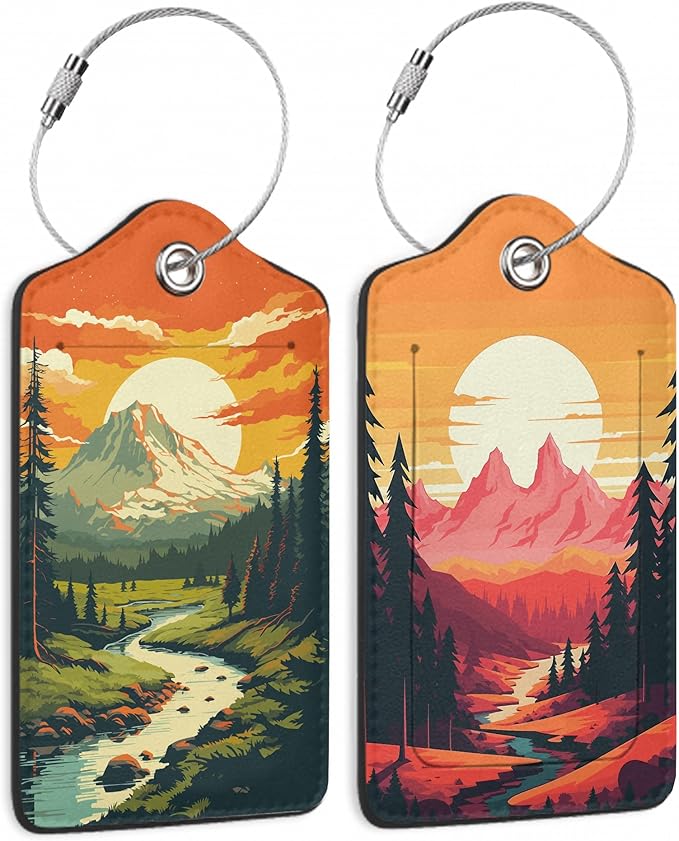 Vintage Mountain 2 Pack Luggage Tag by DEMACYA