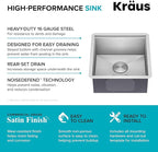 KRAUS Kore 17-Inch Undermount Workstation 16 Gauge Single Bowl Stainless Steel - Image 5
