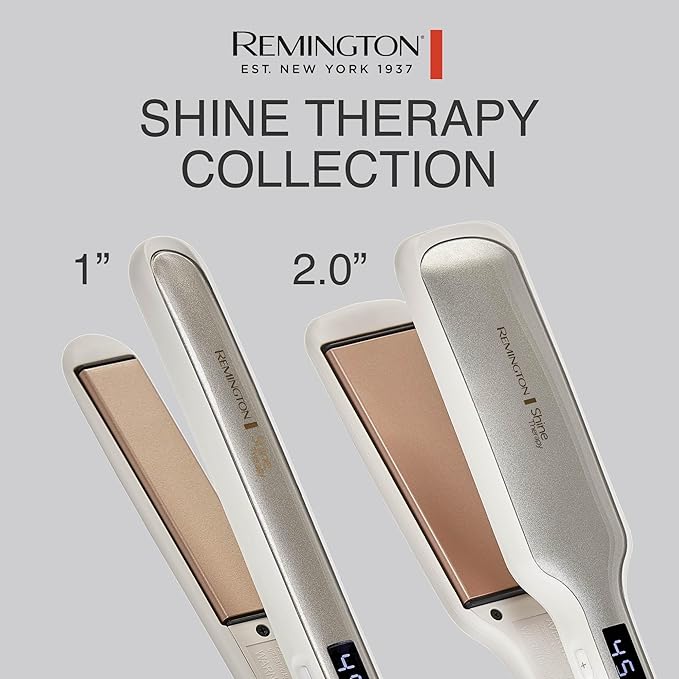 Remington Shine Therapy 1 inch Hair Straightener Iron,Flat Iron Infused with Argan Oil & Keratin,Professional Ceramic Flat-Iron for Less Frizz,Shines and Smooth,Styling Tools,(Pack of 2)