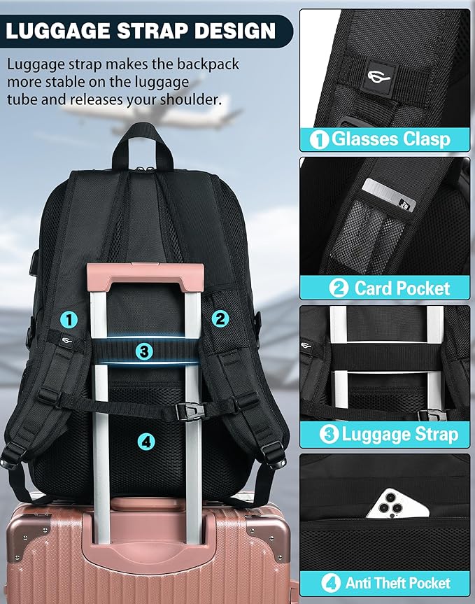 ProEtrade Travel Backpack, Extra Large Laptop Backpack School Business Anti - Image 6