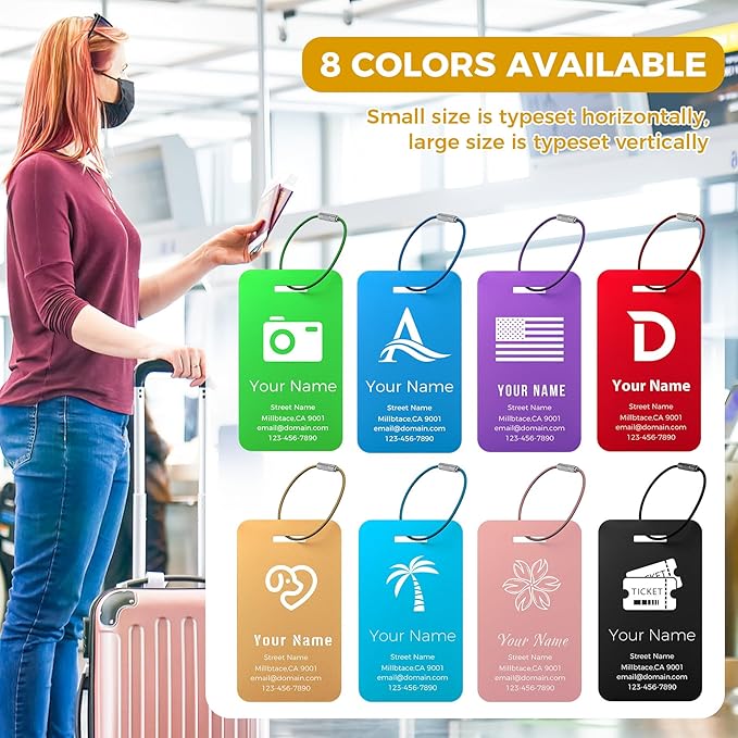 Personalized Luggage Tags, Custom Luggage Tags 4 Pack TSA Approved Double Sided - Image 6