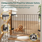 Cumbor 29.2–43" Baby Gate for Stairs, Wall-Mounted, Expandable No Bottom Bar - Image 5
